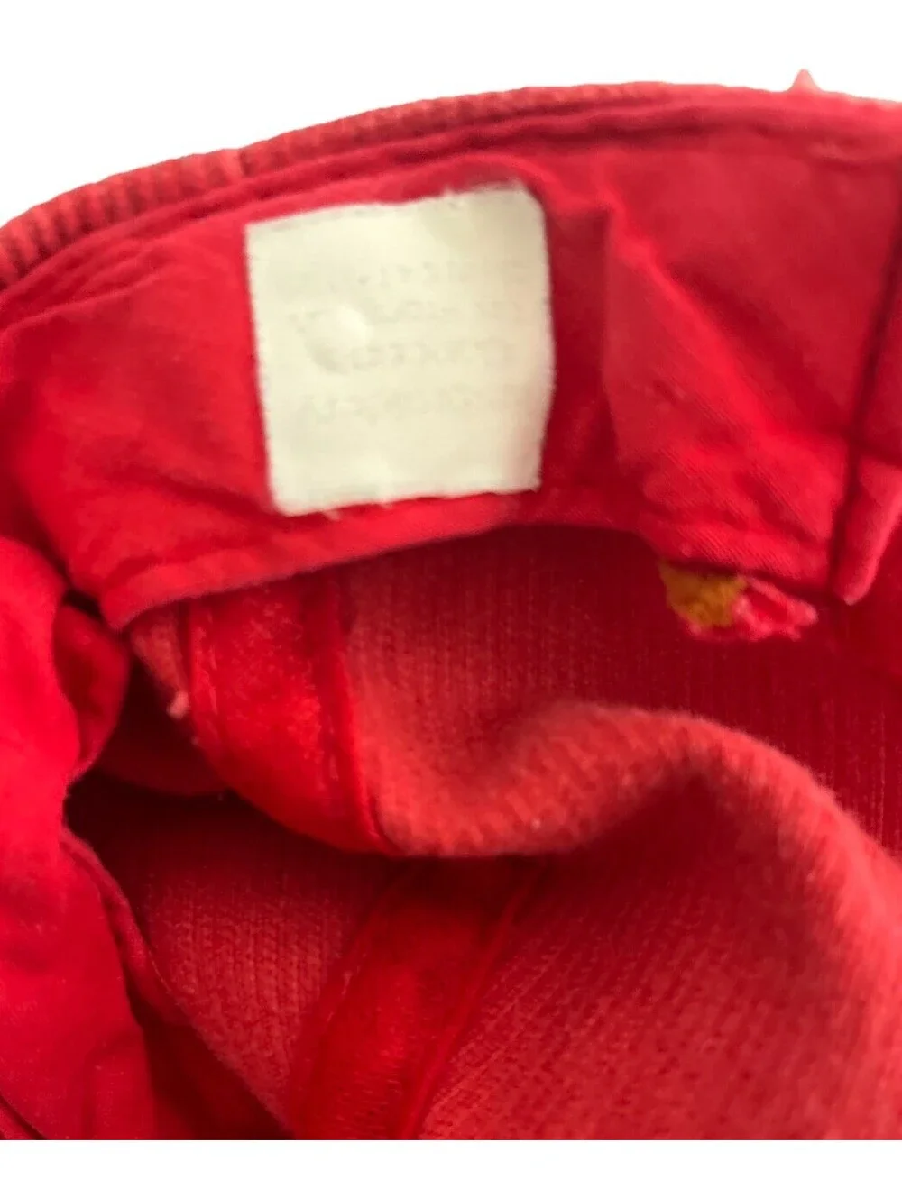 Vintage Snapback Corduroy Valley Electric Embroidered Character Faded Red Color